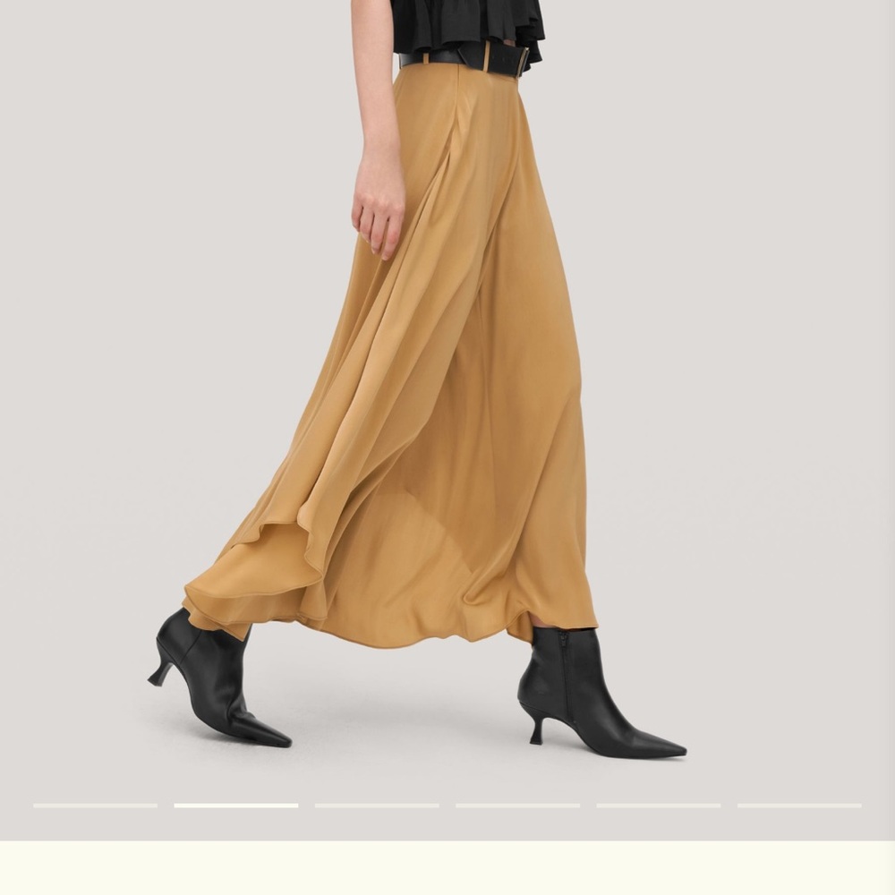 Lily silk wide-leg fig pants-taffy - Picture 2 of 5